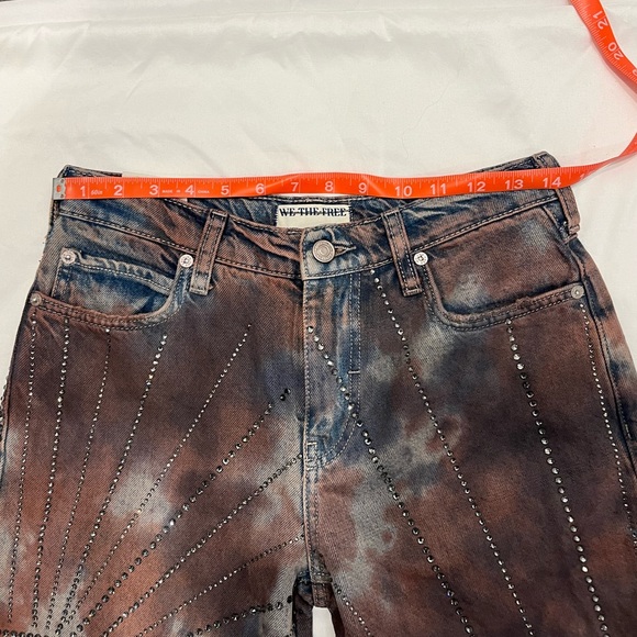NWT We the Free Aurora, Starlit, rhinestone embellished mid rise flare leg jeans - Picture 8 of 9